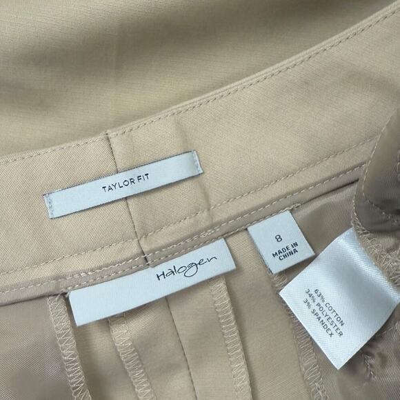 Halogen Taylor Fit Tapered Leg Mid Rise Casual Pants Stretchy Size 8 Natural - Picture 12 of 12